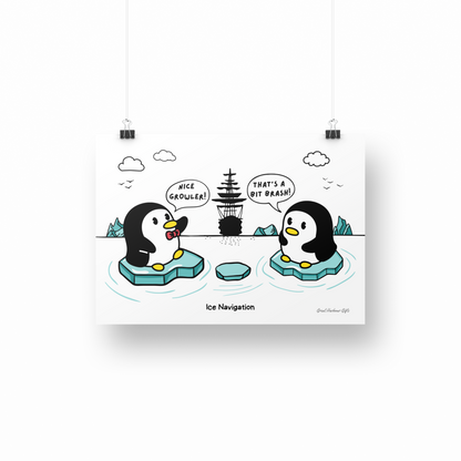 Poster print (Ice navigation cartoon) Growlers and brash Ice