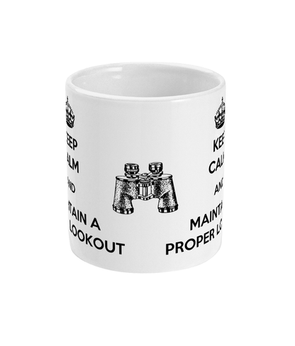 Keep calm and maintain a proper lookout mug (Rule 5) Great Harbour Gifts