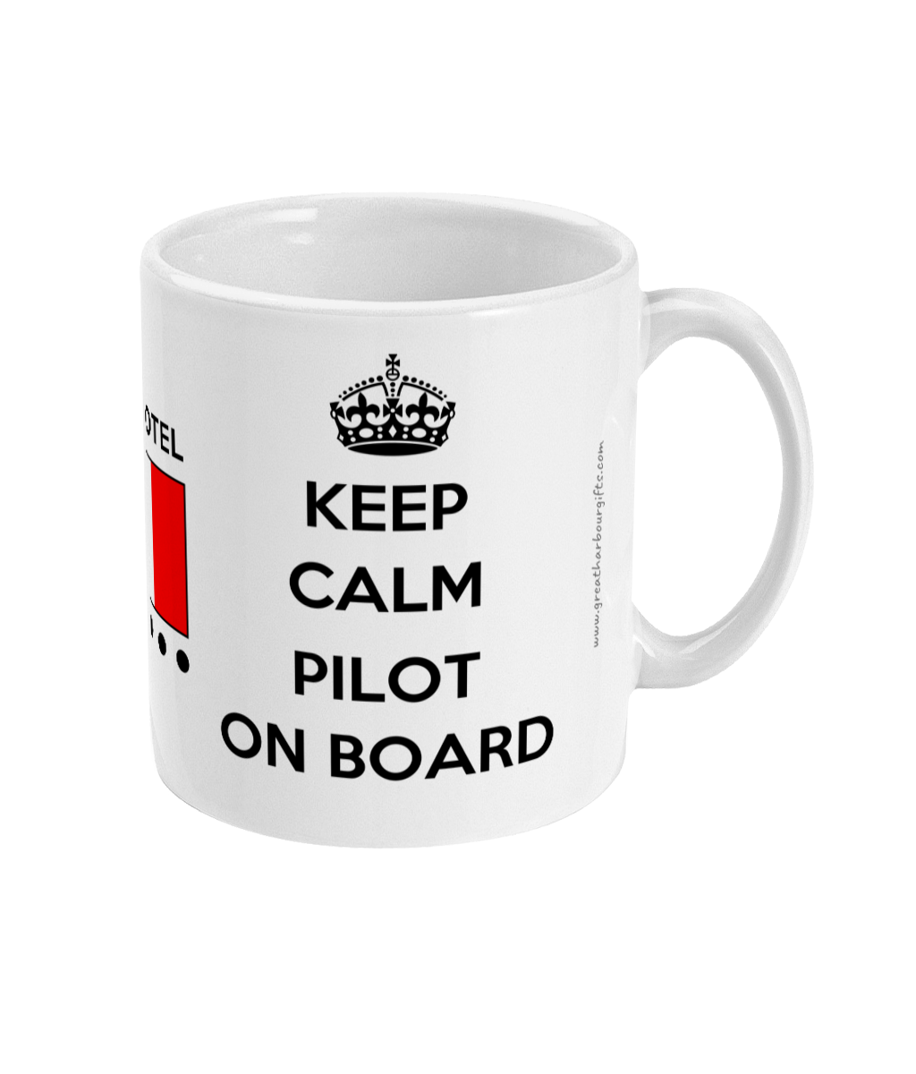 Keep calm 'pilot on board' mug (Flag hotel) Great Harbour Gifts