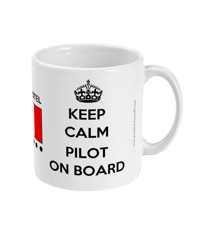 Keep calm 'pilot on board' mug (Flag hotel) Great Harbour Gifts