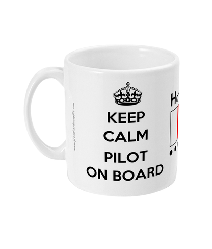 Keep calm 'pilot on board' mug (Flag hotel) Great Harbour Gifts