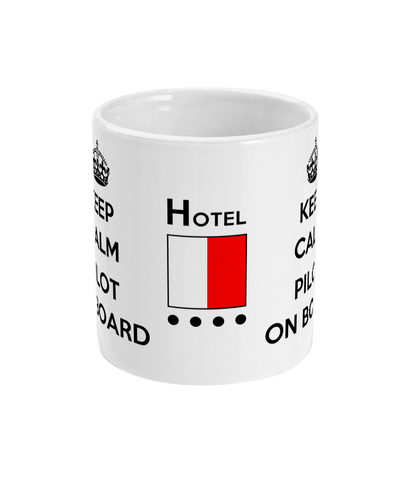 Keep calm 'pilot on board' mug (Flag hotel) Great Harbour Gifts