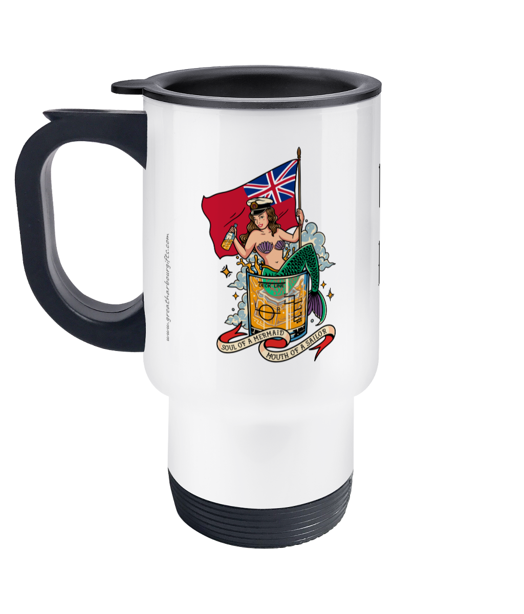 Travel mug, Merchant Navy (Soul of a mermaid, mouth of a sailor)