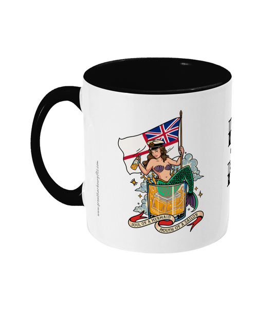 Sailor tattoo mug, Royal Navy (RN) mermaid