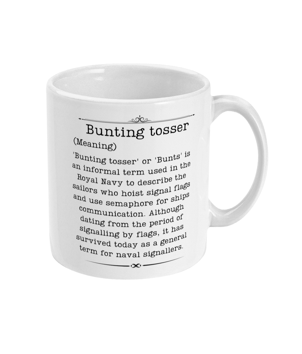 Maritime history mug, Bunting tosser Great Harbour Gifts