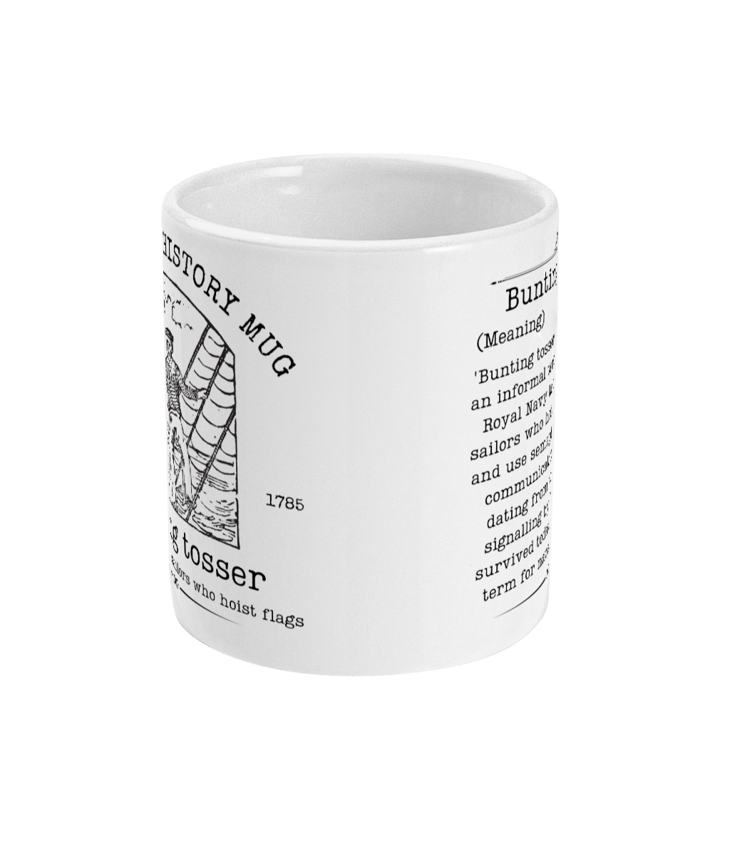 Maritime history mug, Bunting tosser Great Harbour Gifts