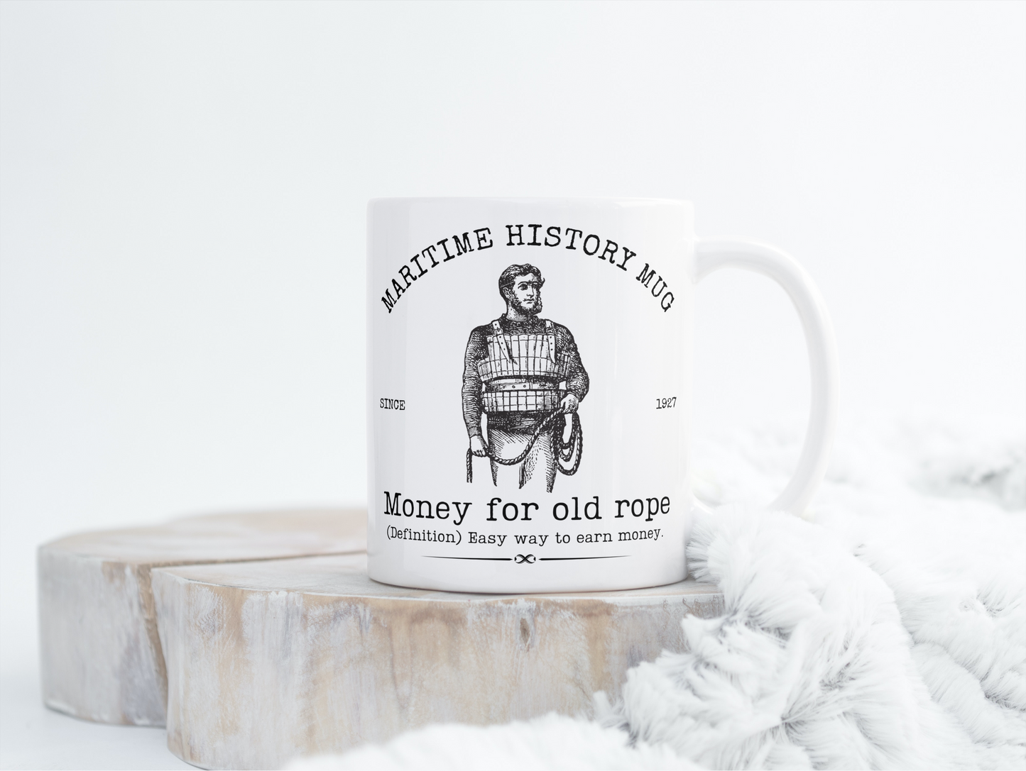 Maritime history mug, Money for old rope Great Harbour Gifts