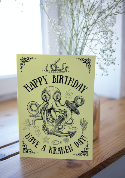 Nautical Birthday Card 'Have a Kraken day!' Great Harbour Gifts