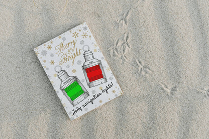 Nautical Christmas card, Jolly navigation light! Great Harbour Gifts