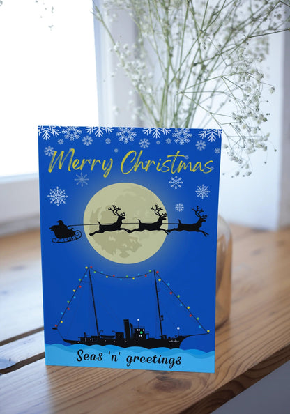 Nautical Christmas card, Seas 'n' greetings Great Harbour Gifts