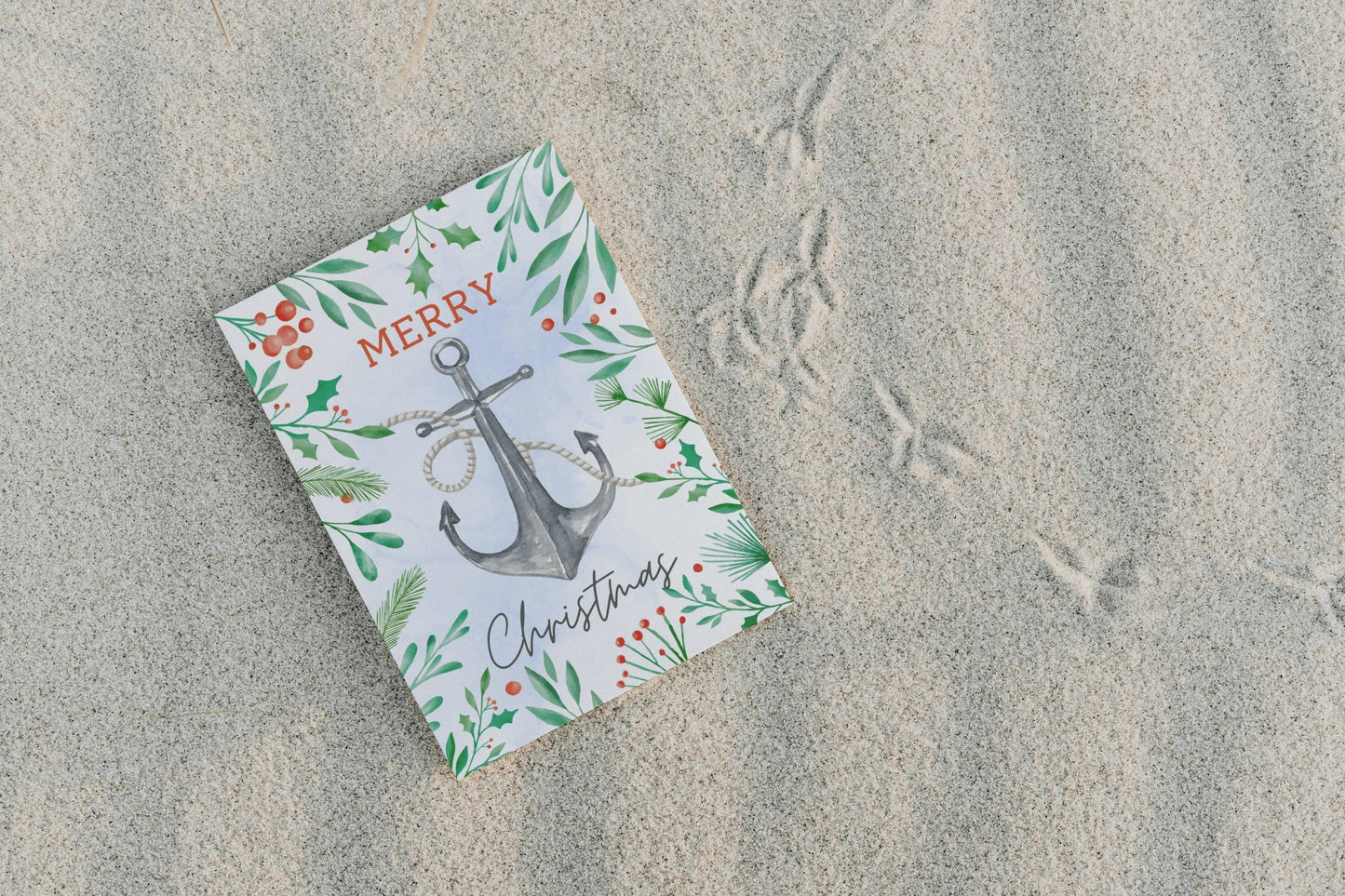 Nautical Christmas card, festive anchor Great Harbour Gifts