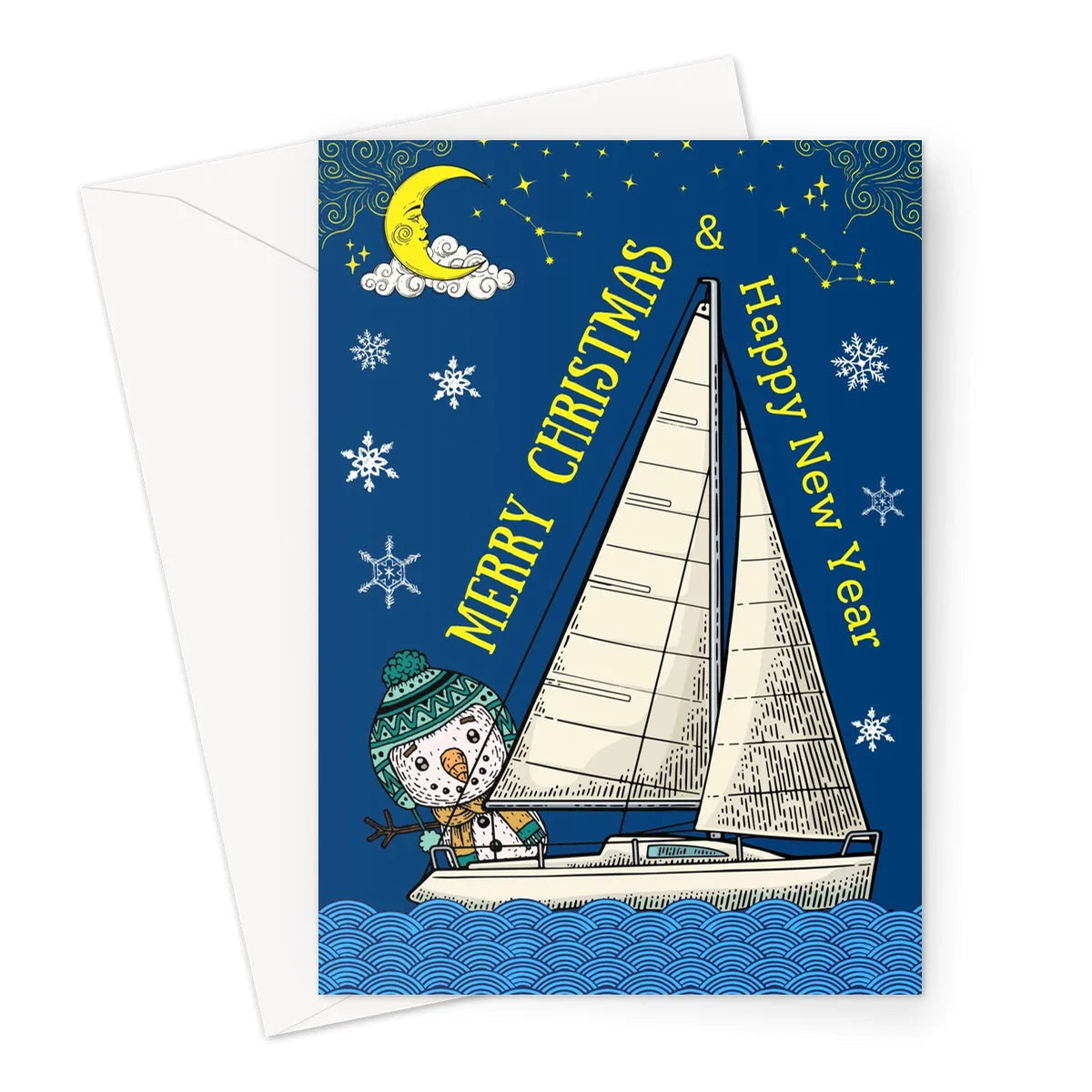 Nautical Christmas cards, Yachting snowman. Great Harbour Gifts