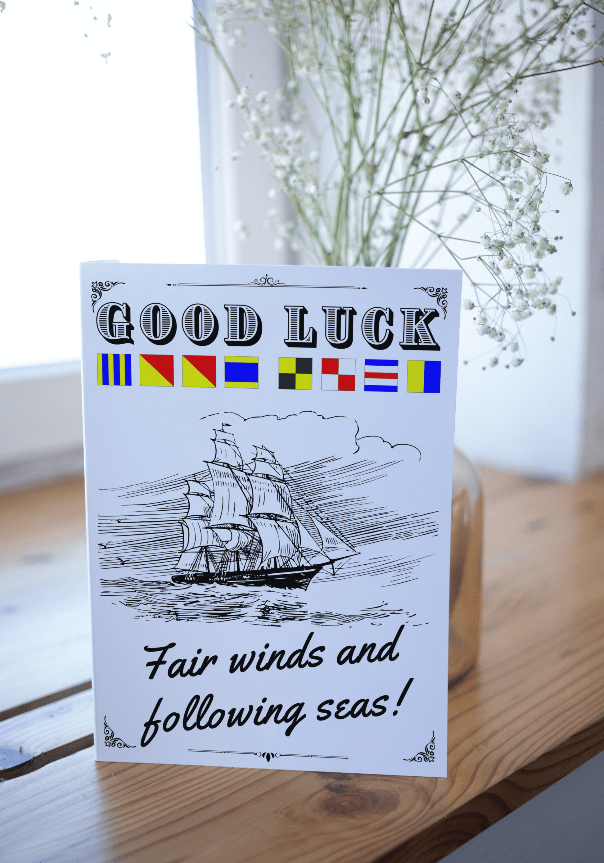 Nautical Good Luck Card, Fair winds and following seas! Great Harbour Gifts