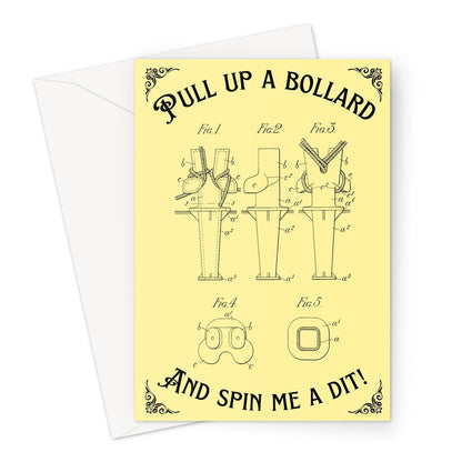 Nautical any occasion card, 'Pull up a bollard and spin me a dit! Great Harbour Gifts