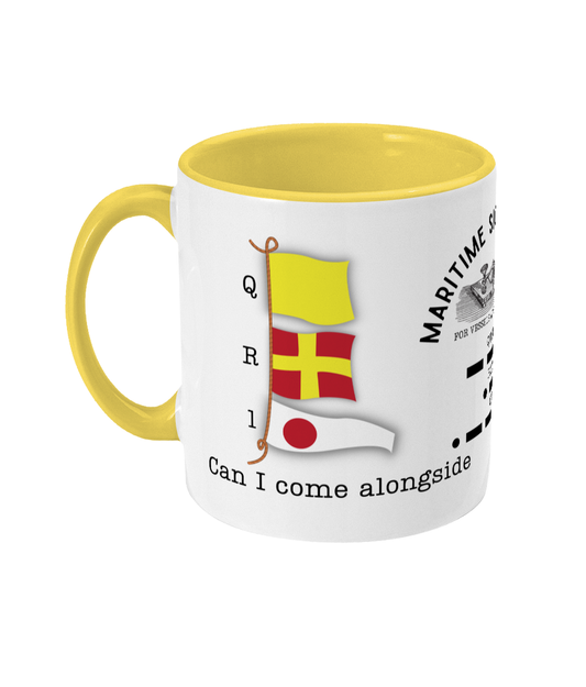 Nautical code flag mug, Can I come alongside? Great Harbour Gifts