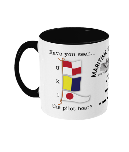 Nautical code flag mug, Have you seen the pilot boat? Great Harbour Gifts