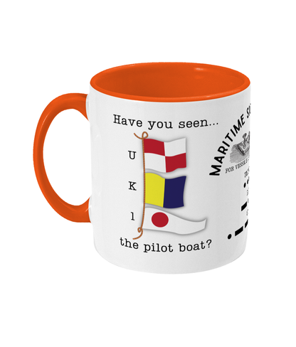 Nautical code flag mug, Have you seen the pilot boat? Great Harbour Gifts