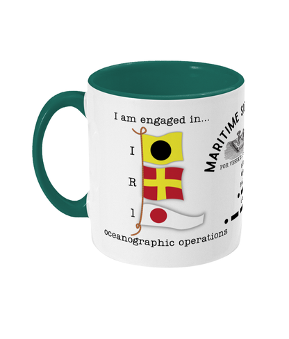 Nautical code flag mug, I am engaged in oceanographic operations Great Harbour Gifts