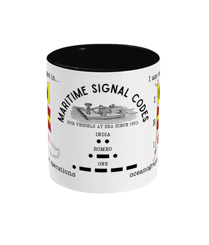 Nautical code flag mug, I am engaged in oceanographic operations Great Harbour Gifts