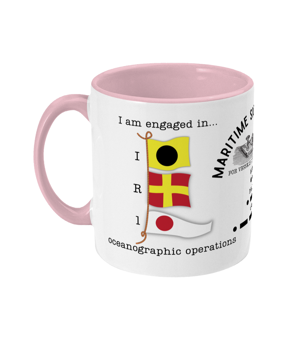 Nautical code flag mug, I am engaged in oceanographic operations Great Harbour Gifts