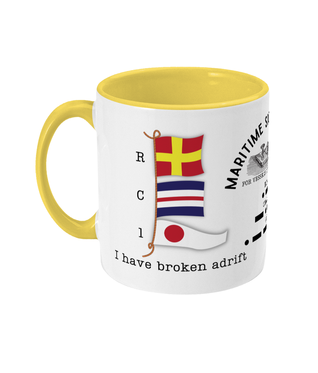 Nautical code flag mug, I have broken adrift Great Harbour Gifts