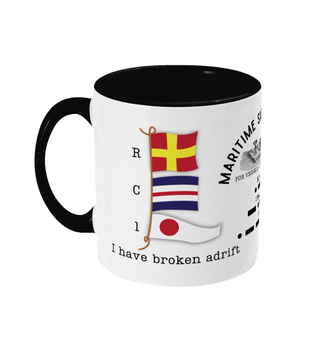 Nautical code flag mug, I have broken adrift Great Harbour Gifts