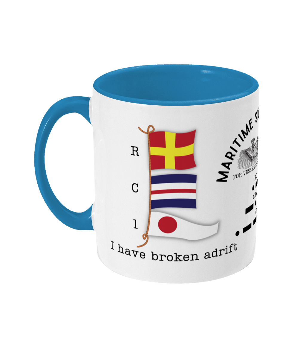 Nautical code flag mug, I have broken adrift Great Harbour Gifts