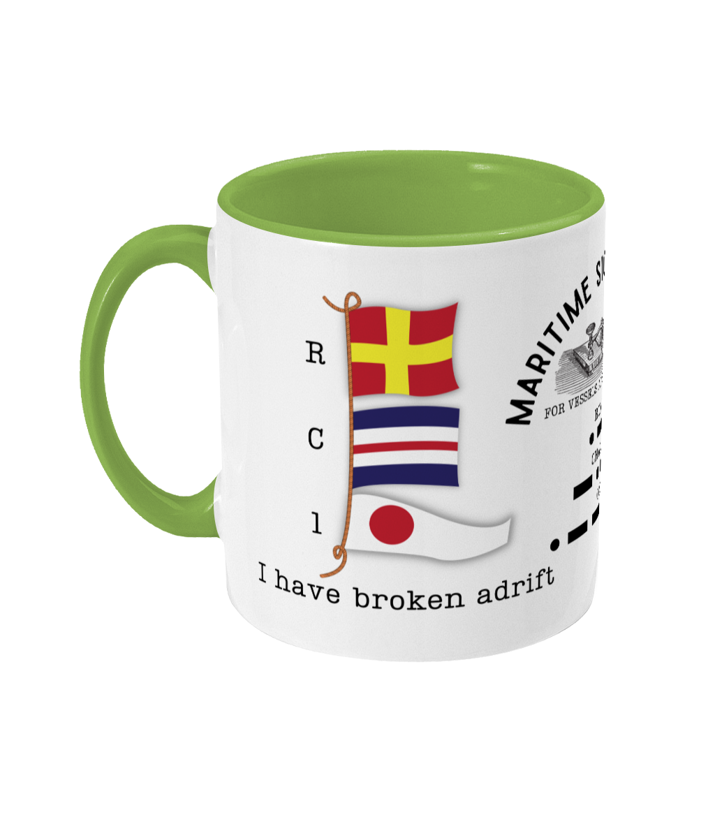 Nautical code flag mug, I have broken adrift Great Harbour Gifts