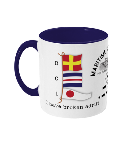 Nautical code flag mug, I have broken adrift Great Harbour Gifts