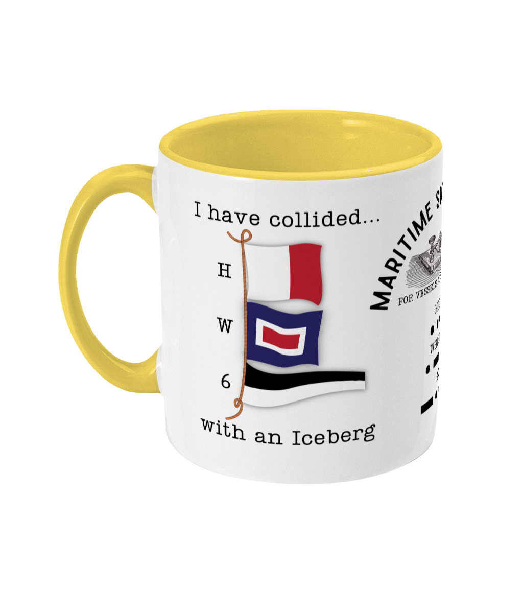 Nautical code flag mug, I have collided with Iceberg Great Harbour Gifts