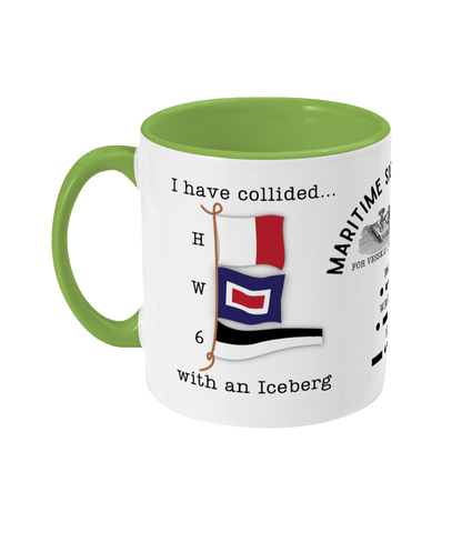 Nautical code flag mug, I have collided with Iceberg Great Harbour Gifts