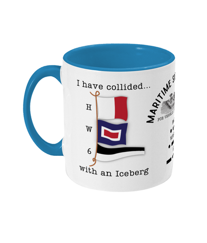 Nautical code flag mug, I have collided with Iceberg Great Harbour Gifts