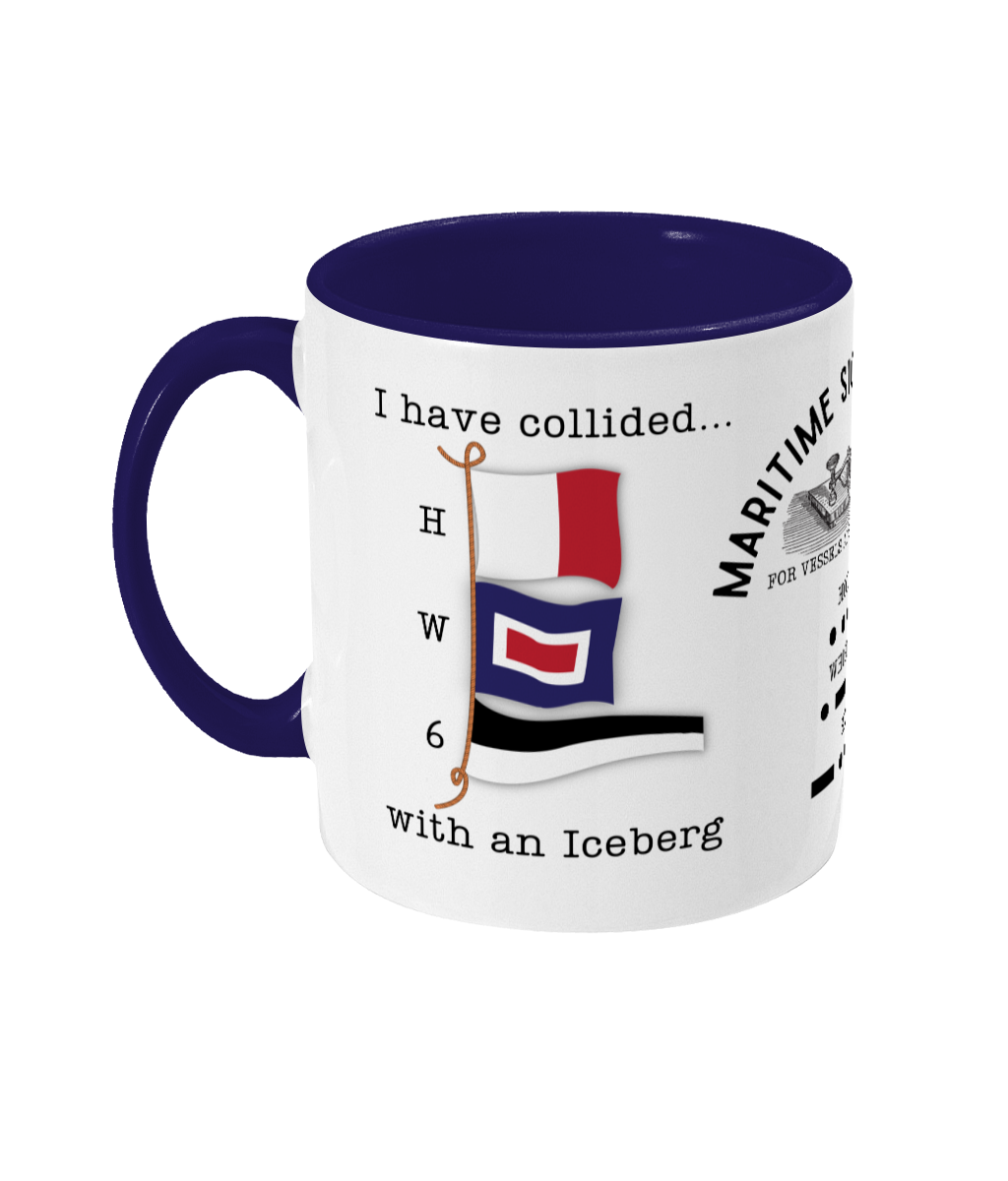 Nautical code flag mug, I have collided with Iceberg Great Harbour Gifts