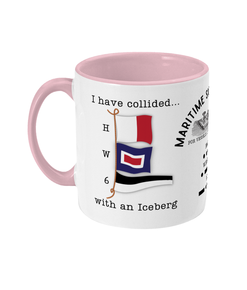 Nautical code flag mug, I have collided with Iceberg Great Harbour Gifts