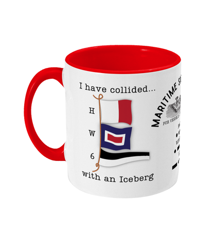 Nautical code flag mug, I have collided with Iceberg Great Harbour Gifts