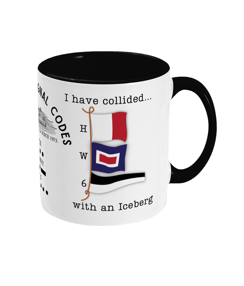 Nautical code flag mug, I have collided with Iceberg Great Harbour Gifts