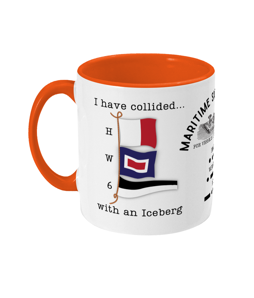 Nautical code flag mug, I have collided with Iceberg Great Harbour Gifts