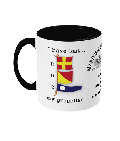 Nautical code flag mug, I have lost my propeller Great Harbour Gifts