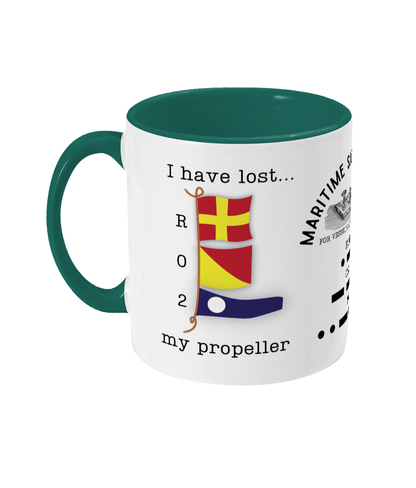 Nautical code flag mug, I have lost my propeller Great Harbour Gifts