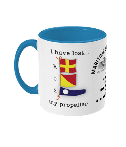 Nautical code flag mug, I have lost my propeller Great Harbour Gifts