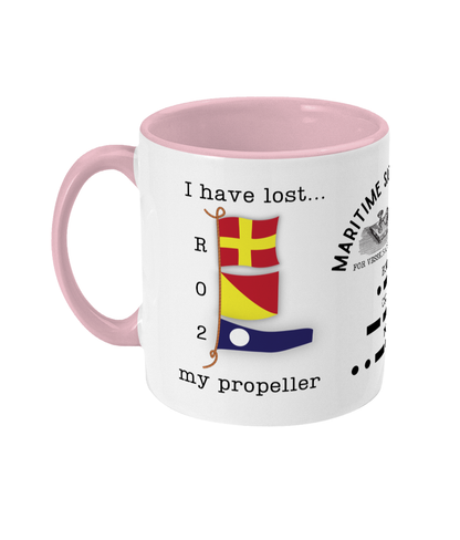 Nautical code flag mug, I have lost my propeller Great Harbour Gifts