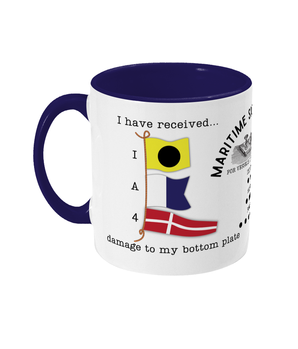 Nautical code flag mug, I have received damage to my bottom plate Great Harbour Gifts