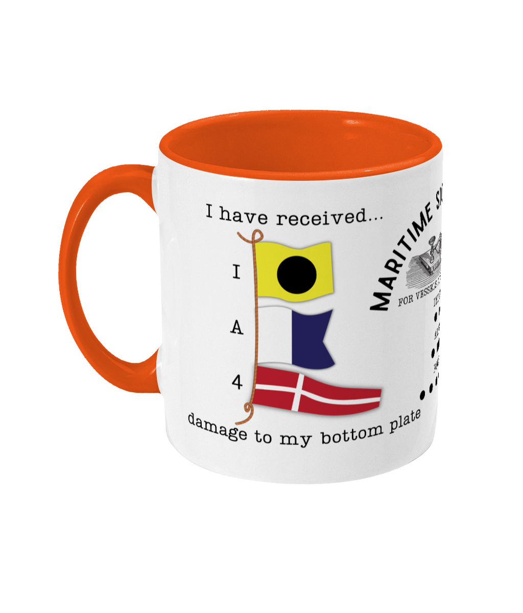 Nautical code flag mug, I have received damage to my bottom plate Great Harbour Gifts