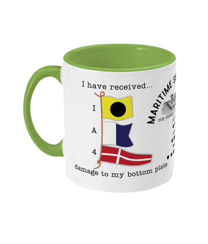 Nautical code flag mug, I have received damage to my bottom plate Great Harbour Gifts