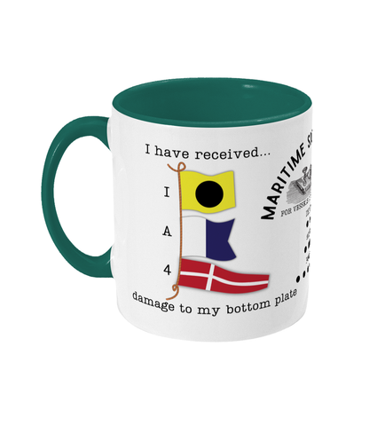 Nautical code flag mug, I have received damage to my bottom plate Great Harbour Gifts