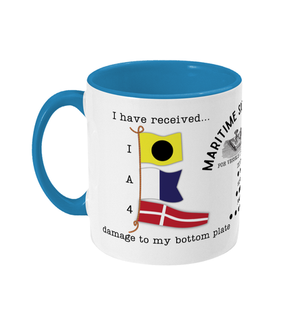 Nautical code flag mug, I have received damage to my bottom plate Great Harbour Gifts