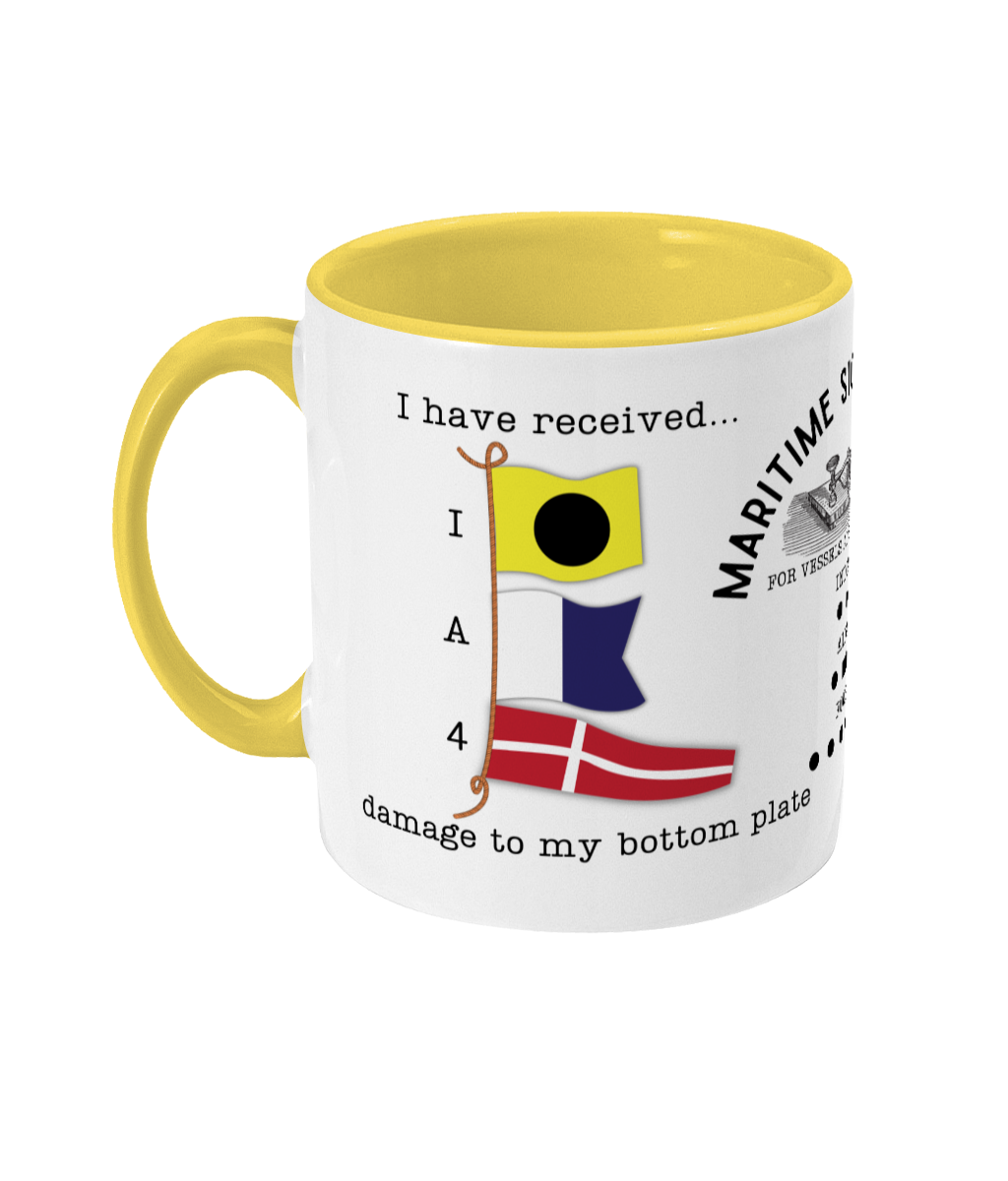 Nautical code flag mug, I have received damage to my bottom plate Great Harbour Gifts