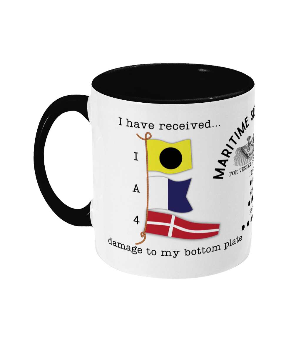 Nautical code flag mug, I have received damage to my bottom plate Great Harbour Gifts