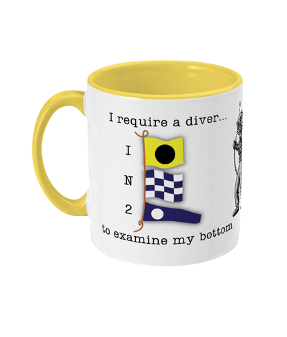 Nautical code flag mug, I require a diver to examine my bottom Great Harbour Gifts