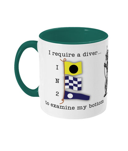 Nautical code flag mug, I require a diver to examine my bottom Great Harbour Gifts